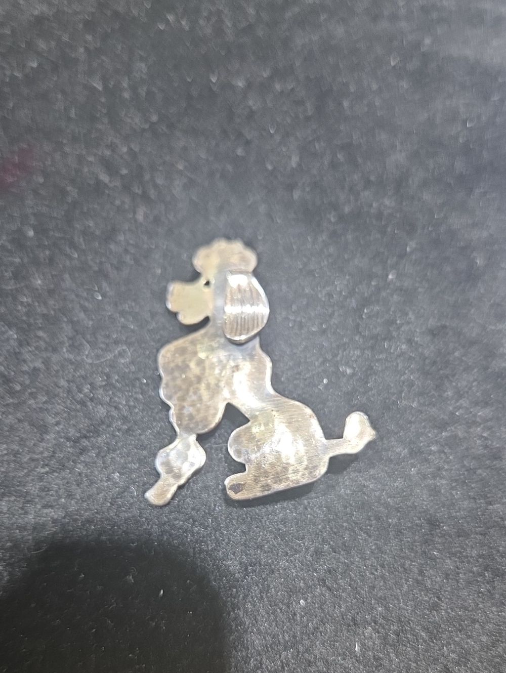 Silver-tone Poodle Brooch Pin - Playful Dog Silhouette